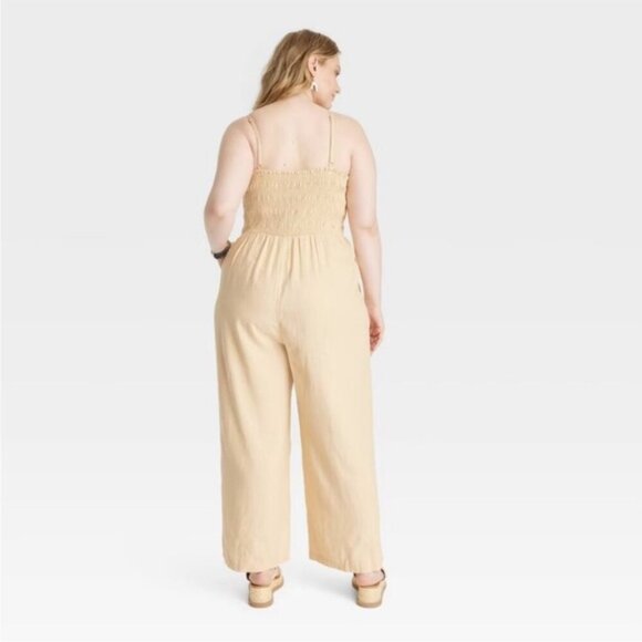 NWT Universal Thread Cream Linen Jumpsuit - Picture 6 of 6